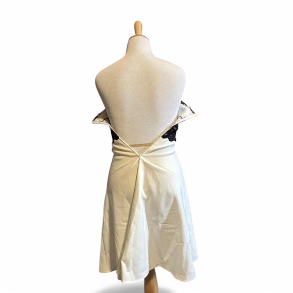 Vintage y2k Charlotte Russe Mini Dress SMALL Strapless Rayon Lace Trim Cocktail - Picture 3 of 7